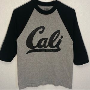 Cali Comfort Fit Half Sleeve Baseball Tee | Small